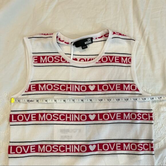 Love Moschino NWT Abito Logo Stripe Sleeveless Dress size 6 - Picture 9 of 15